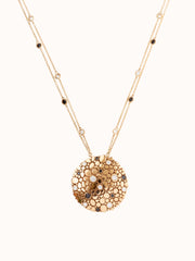 Istinto 18K yellow gold pendant with black diamonds