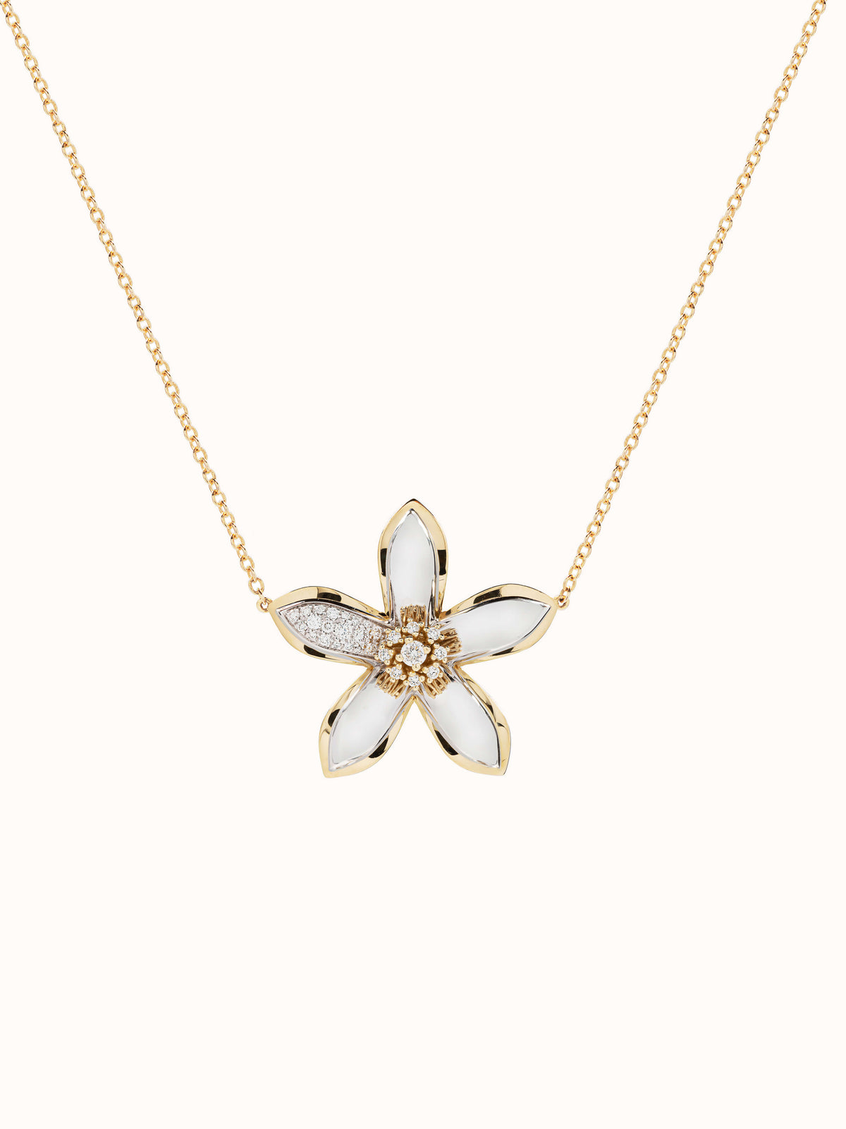 Amalfi 18Kt White and Yellow Gold Three Flowers Pendant