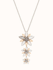 Amalfi 18Kt White and Rose Gold Three Flowers Pendant