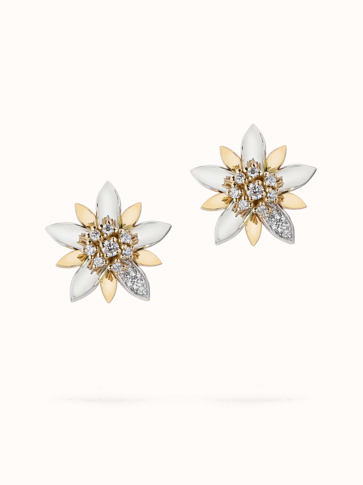Amalfi 18KT White and Yellow Gold Stud Earrings