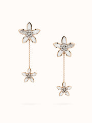 Amalfi 18Kt White and Rose Gold Single Flower Stud Earrings