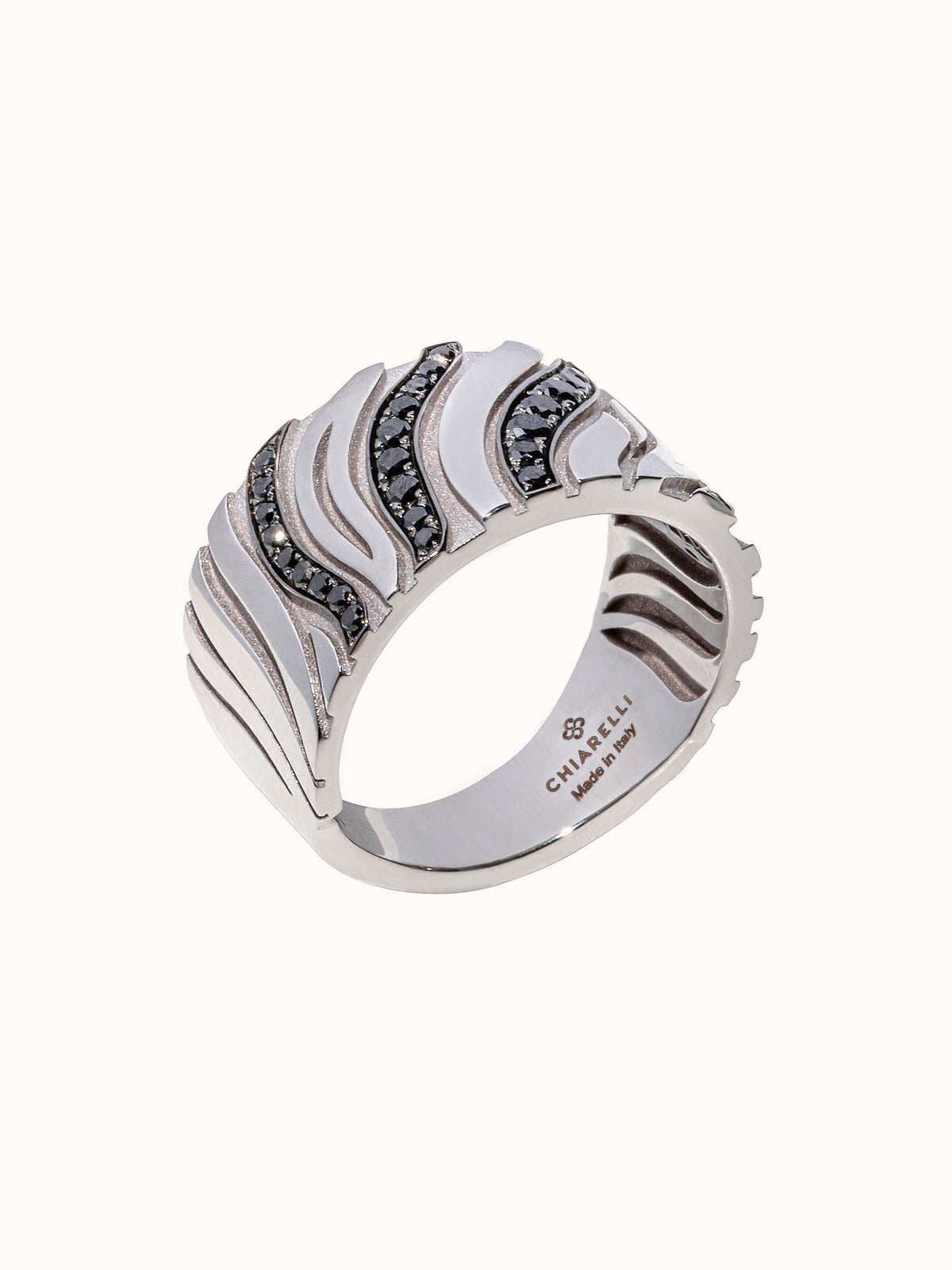 Istinto 18Kt White Gold Wide Band Ring