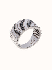 Istinto 18Kt White Gold Wide Band Ring