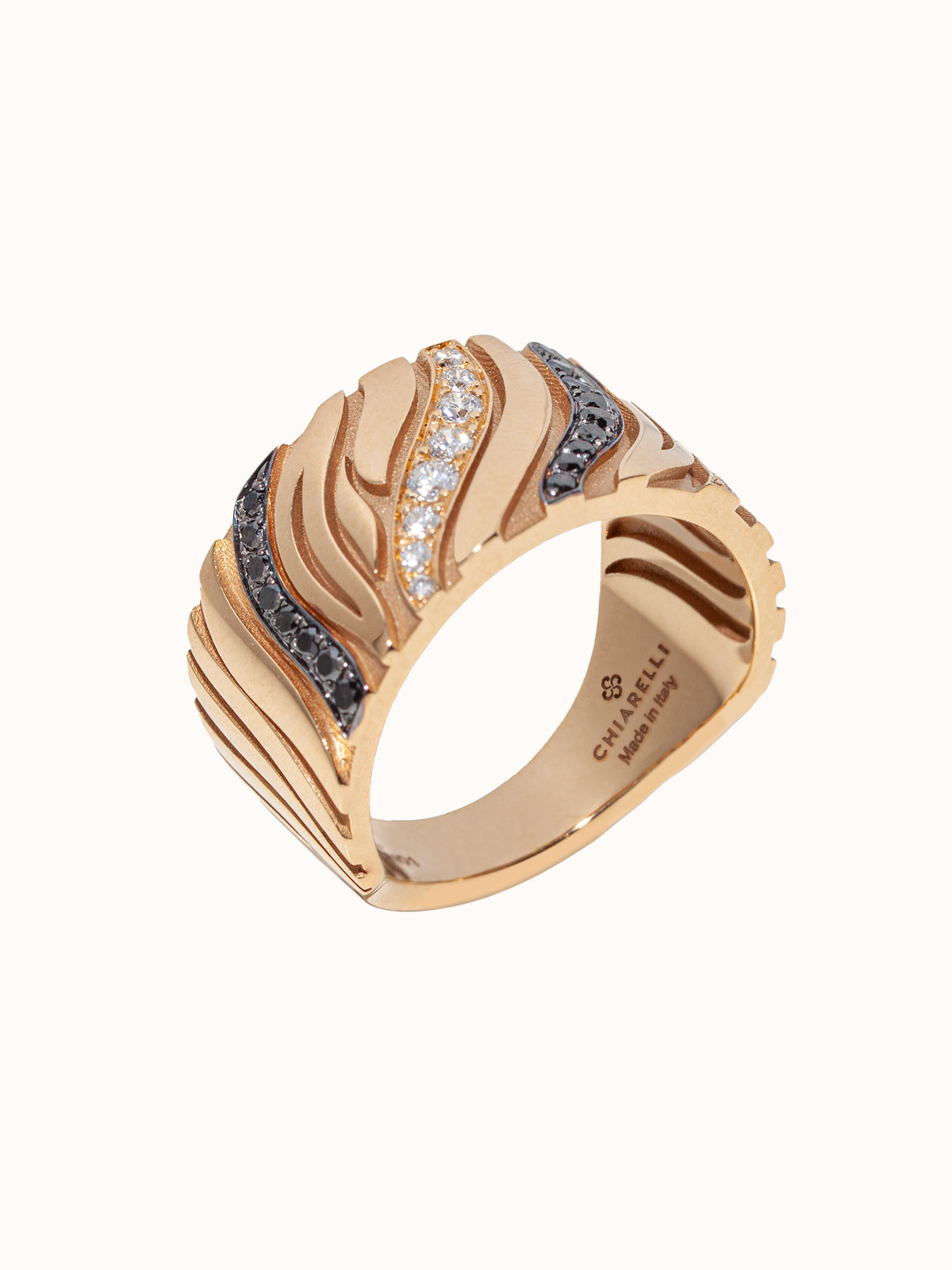 Istinto 18Kt Yellow Gold Ring Tiger Pattern