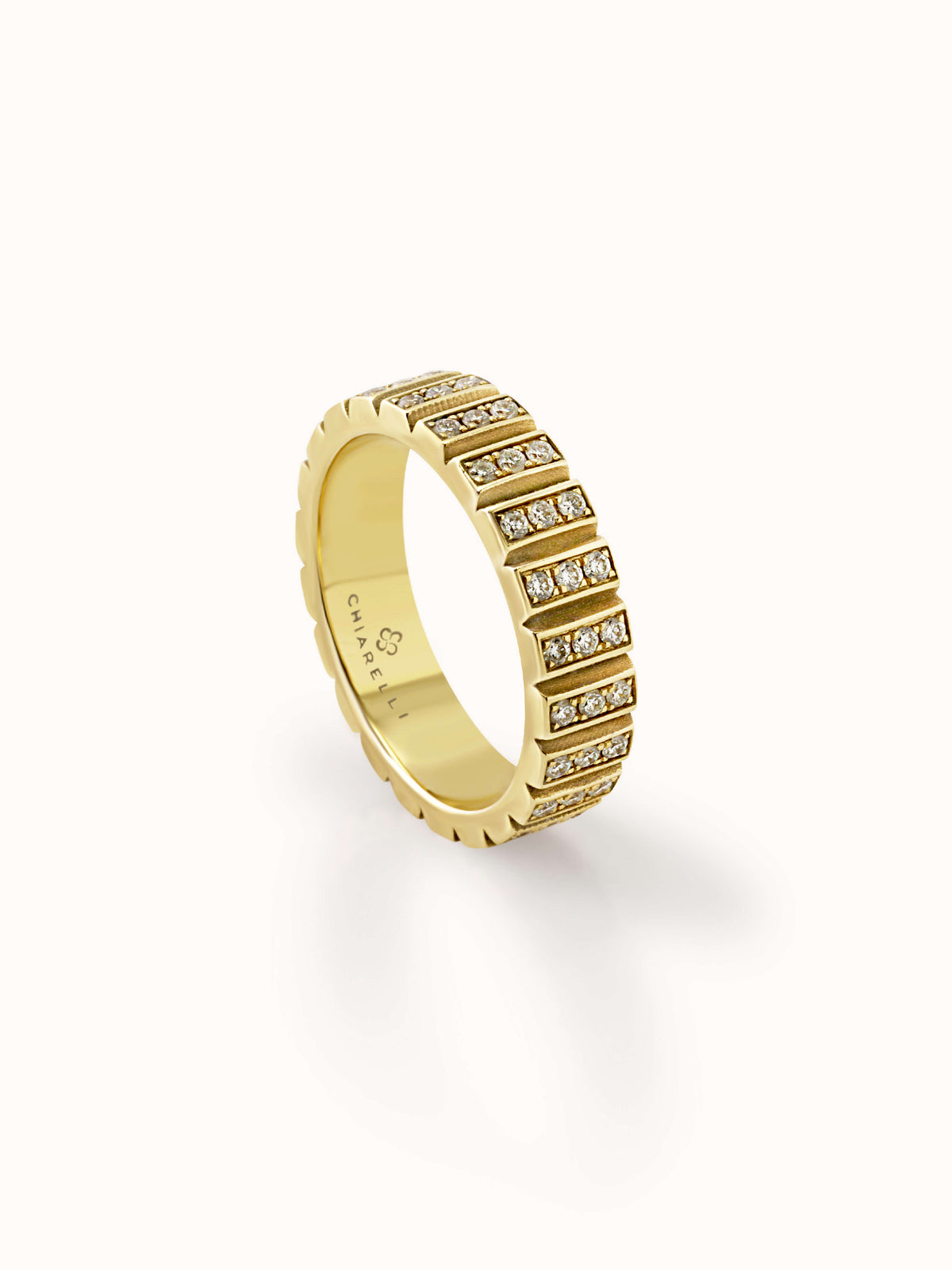 Riflessi 18Kt Gold Ring With Diamond Pave'