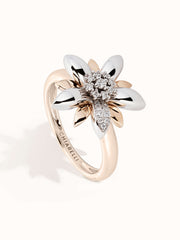 Amalfi 18Kt White and Rose Gold Single Flower Ring