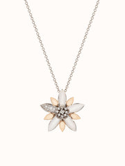 Amalfi 18Kt White and Rose Gold Single Flower Pendant