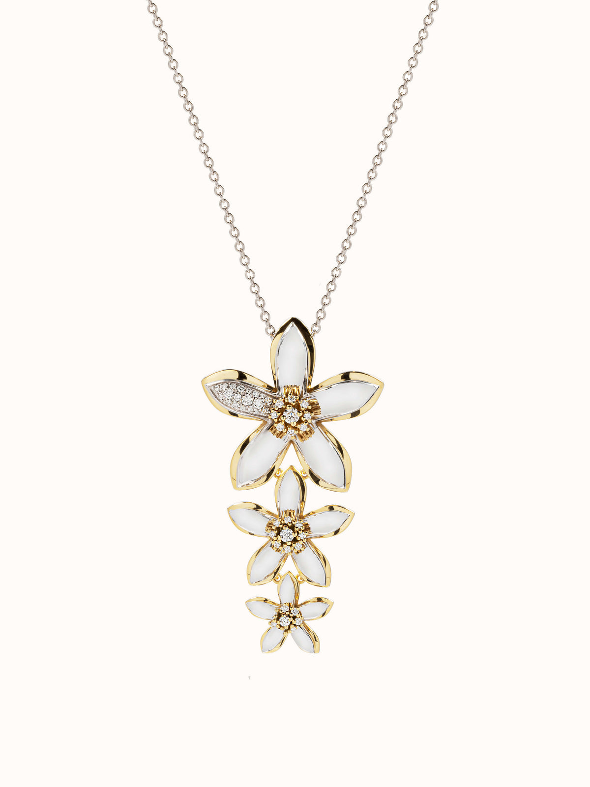 Amalfi 18KT White And Yellow Gold Three Flower Pendant