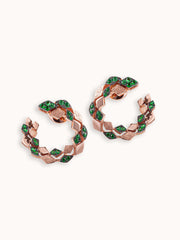 Istinto 18K Rose Gold Hoop Earrings with Tzavorrite