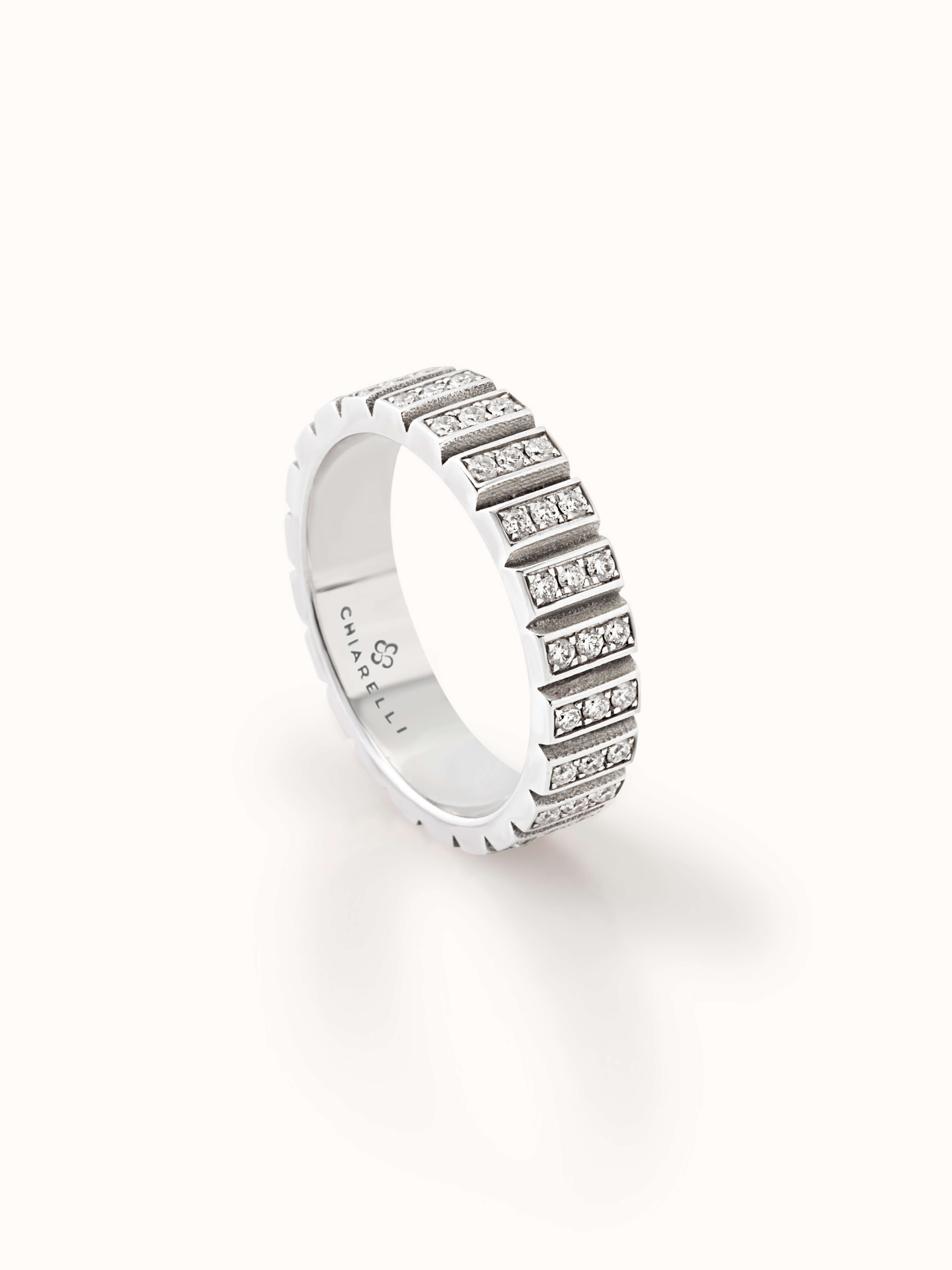 Riflessi 18Kt Gold Ring With Diamond Pave'